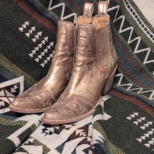 Old Gringo Gold Metallic Western Ankle Boots